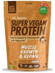 Pulbere proteica cu ashwagandha si caramel, dupa efort, Super Vegan Protein, eco-bio, 400 g, Iswari