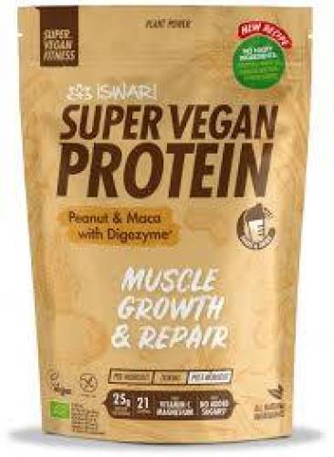 Pulbere proteica cu arahide si maca, dupa efort, Super Vegan Protein, eco-bio, 875 g, Iswari