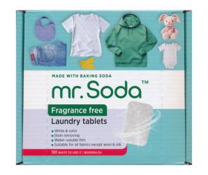 Tablete ecologice pentru masina de spalat rufe cu bicarbonat de sodiu, 30 bucati x 25g, Mr.Soda