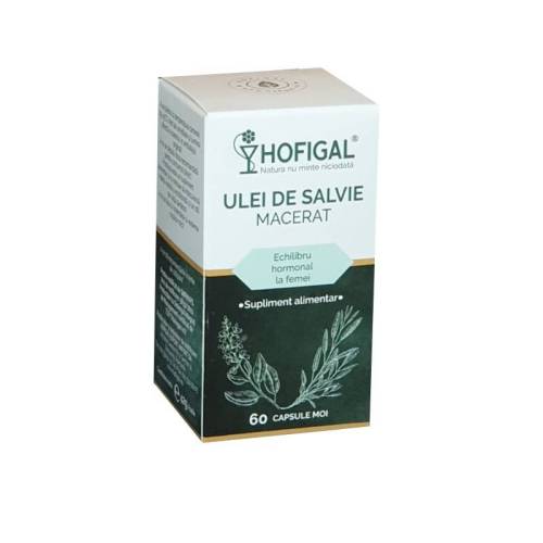 ULEI de Salvie macerat  - echilibru hormonal feminin, 60 capsule moi, HOFIGAL