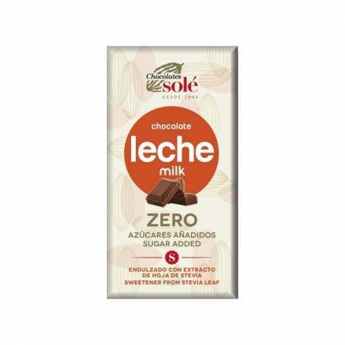 Chocolates Sole Ciocolata cu lapte si stevie fara zahar, 100g
