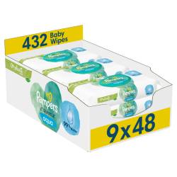 Pachet Servetele umede Harmonie Aqua, 9 x 48 bucati, Pampers