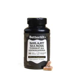 Better Alt - Shilajit Sea Moss, Formula Shilajit cu Alge Marine, Ashwagandha si Tongkat Ali, 120 capsule - GNC