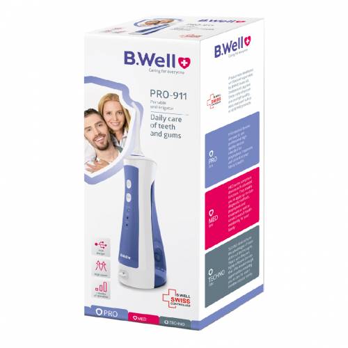 Irigator oral reincarcabil cu 2 capete, cablu USB 0,8m PRO-911, B.Well