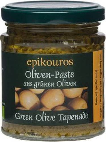 Pasta din masline verzi tapenade, eco-bio, 190 g, Epikouros