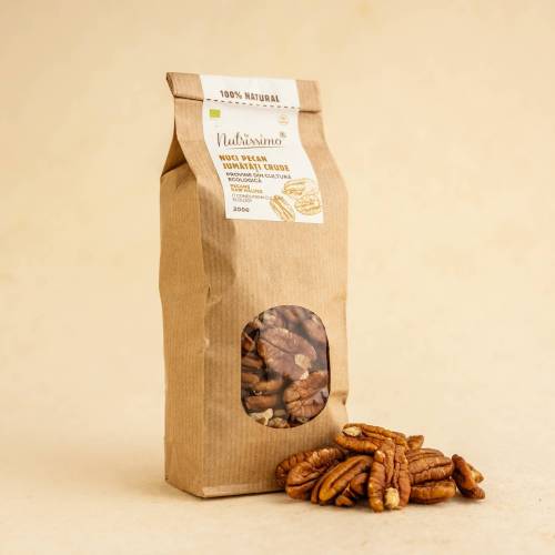 Nuci pecan jumatati crude, 200 g, Nutrissimo