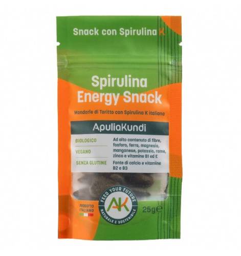 Energy Snack, migdale de Toritto cu spirulina K, 25 g, ApuliaKundi
