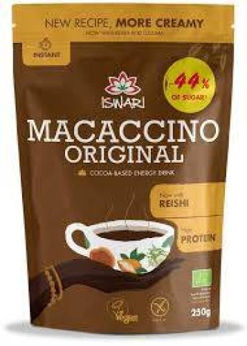 Bautura instant energizanta, Macaccino Original Reishi, eco-bio, 250 g, Iswari