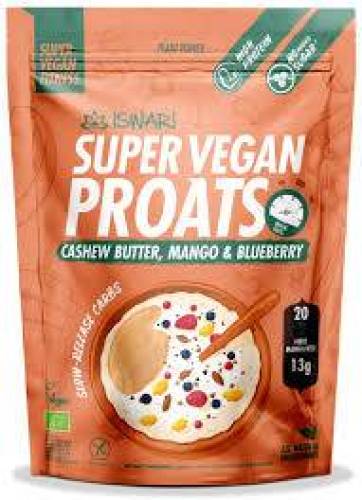 Proats Super Vegan cu afine, mango si crema de caju, eco-bio, 1200 g,  Iswari