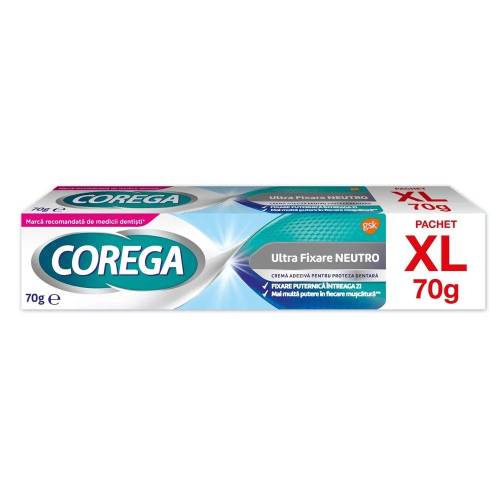 Corega Ultra Fixare Neutro – Crema adeziva pentru proteza dentara, 70 g