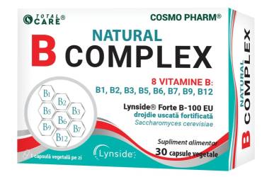 Natural B Complex, 30 capsule vegetale, Cosmopharm