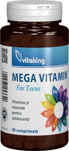 Multivitamine cu minerale pentru adolescenti, 90 comprimate, Vitaking