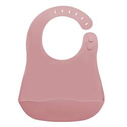 Baveta din silicon cu buzunar Old Rose 6 luni+, 1 bucata, Appekids