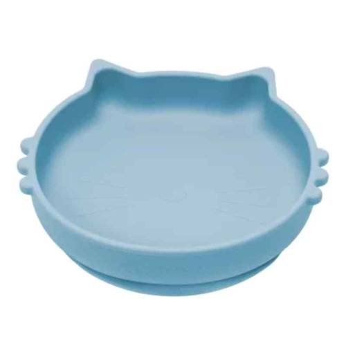 Bol din silicon Kitty II - Aqua Blue, 1 bucata, Appekids