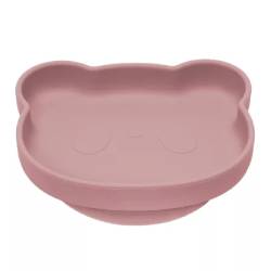 Farfurie din silicon The Little Bear +6 luni Old Rose, 1 bucata, Appekids