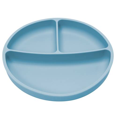 Farfurie compartimentata din silicon cu ventuza Aqua Blue 6 luni+, 1 bucata, Appekids