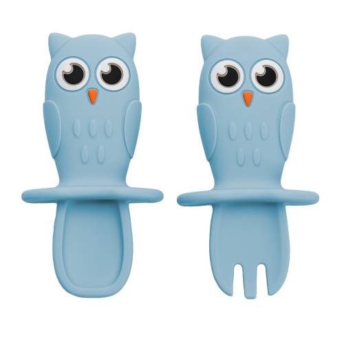 Set tacamuri din silicon Owl Aqua Blue 6 luni+, 1 bucata, Appekids