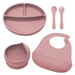 Set pentru diversificare din silicon Classic +6 luni Old Rose, 1 bucata, AppeKids