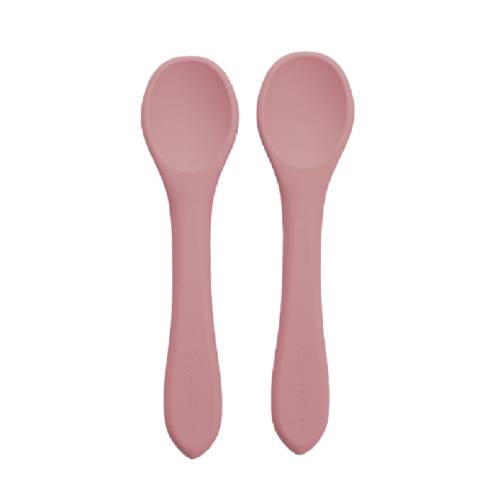Set lingurite din silicon Old Rose 6 luni+, 2 bucati, Appekids