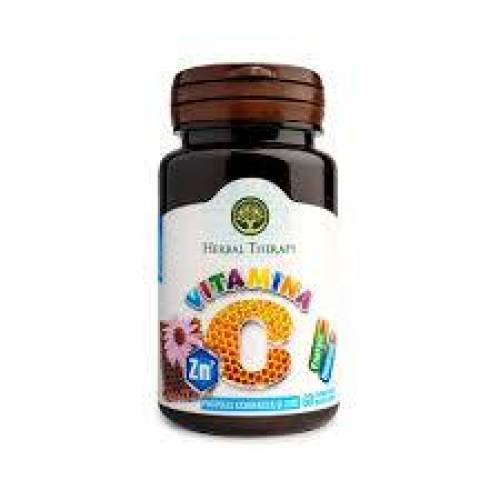 Vitamina C cu Propolis si Miere, 100 mg, 60 comprimate masticabile, Herbal Therapy