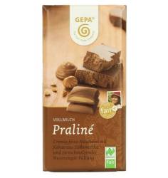 Ciocolata cu lapte umpluta cu crema de alune, eco-bio si fairtrade, 100 g, Gepa