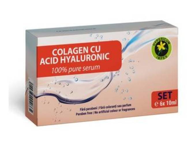 SET Colagen peptide cu acid Hyaluronic, 6 fiole x 10 ml, HYPERICUM