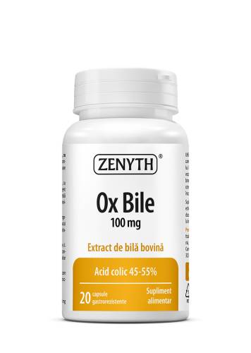 Ox Bile 100mg, 20 capsule gastrorezistente, Zenyth