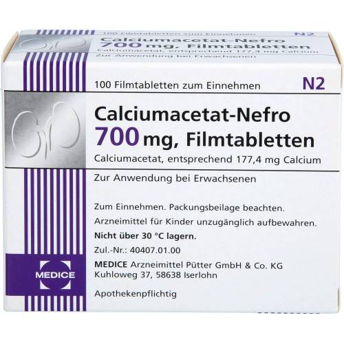 Calciumacetat Nefro 700 mg Filmtabletten 100 St