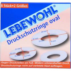 Lebewohl Druckschutzringe oval 8 St