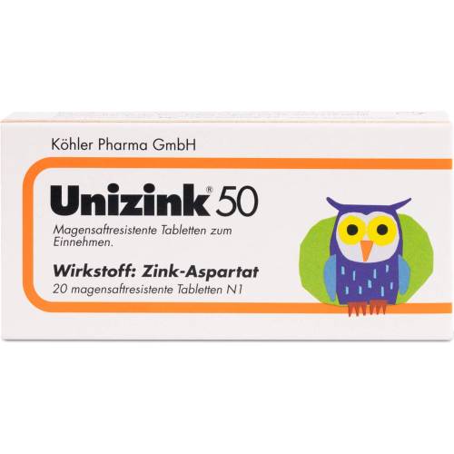 Unizink 50 magensaftresistente Tabletten 20 St