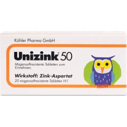 Unizink 50 magensaftresistente Tabletten 20 St