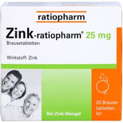 Zink-Ratiopharm 25 mg Brausetabletten 20 St