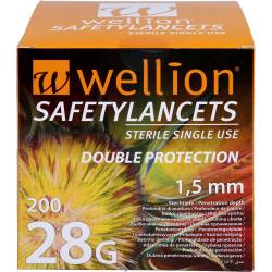 Wellion Safetylancets 28 G Sicherheitseinmallanz. 200 St