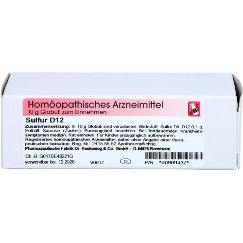 Sulfur D 12 Globuli 10 g