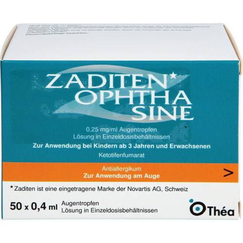 Zaditen ophtha sine 0,25 mg/ml Augentr.Einzeldos. 50 St