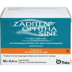 Zaditen ophtha sine 0,25 mg/ml Augentr.Einzeldos. 50 St