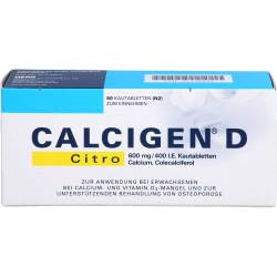 Calcigen D Citro 600 mg/400 I.E. Kautabletten 50 St