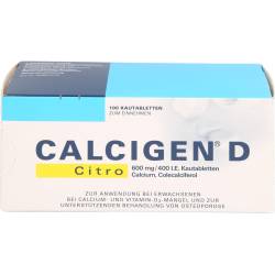 Calcigen D Citro 600 mg/400 I.E. Kautabletten 100 St