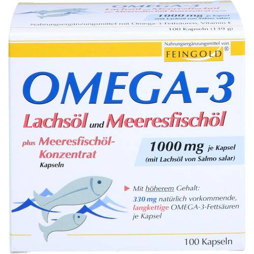 Omega-3 Lachsöl und Meeresfischöl Kapseln 100 St