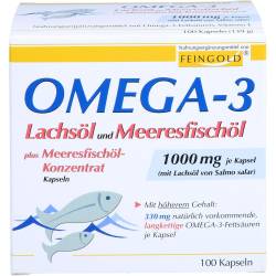Omega-3 Lachsöl und Meeresfischöl Kapseln 100 St