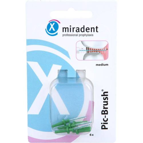 Miradent Interd.Pic-Brush Ersatzb.medium grün 6 St