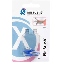 Miradent Interd.Pic-Brush Ersatzb.large blau 6 St