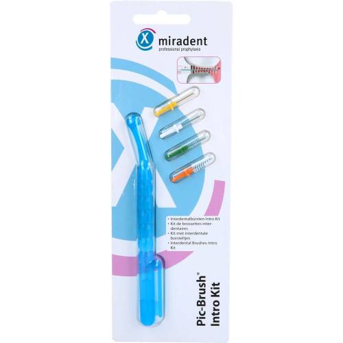 Miradent Interd.Pic-Brush Intro Kit 1H+4B.tra.blau 1 St