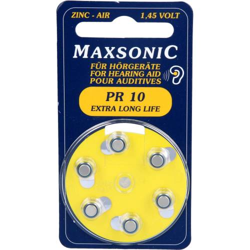 Batterien f.Hörgeräte Maxsonic Pr10 6 St