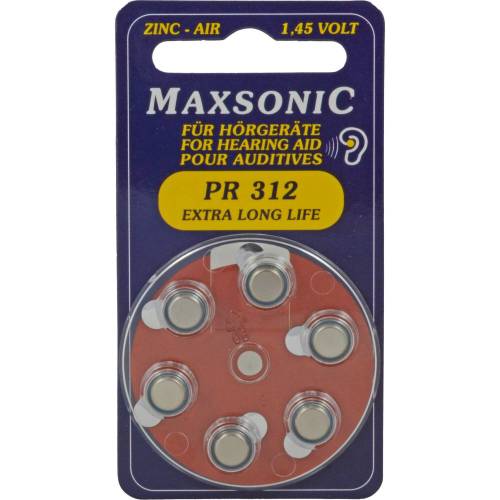 Batterien f.Hörgeräte Maxsonic Pr312 6 St