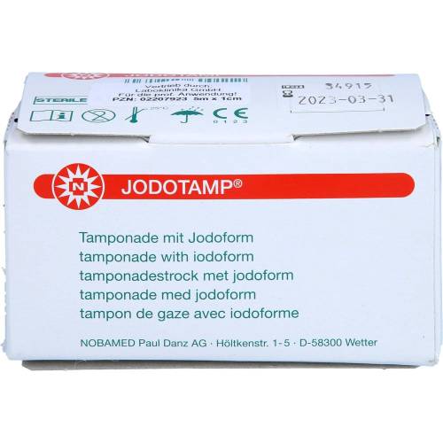 Jodotamp Tamponadestreifen 1 cmx5 m einz.verp. 1 St