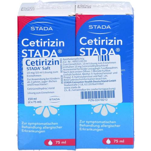 Cetirizin Stada Saft 10 mg/10 ml 150 ml