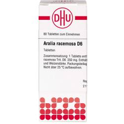 Aralia Racemosa D 6 Tabletten 80 St