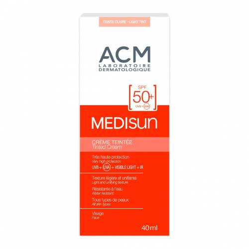 Crema colorata SPF 50+ Light Tint Medisun, 40 ml, Acm