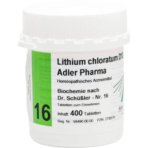 Biochemie Adler 16 Lithium chloratum D 12 Tabl. 400 St